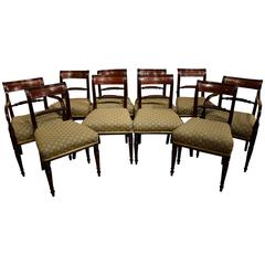 Superb Set of Ten Regency Rope-Back Dining Chairs