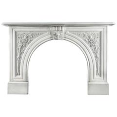 Victorian Antique Arched Marble Fireplace Mantel 5