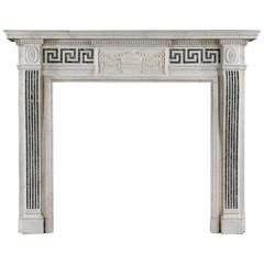 Elegant Edwardian Neo Classical Antique Marble Fireplace Mantel 8