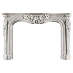 Large Louis XV Statuary Marble Louis Antique Fireplace Mantel 5