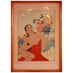 Jacoulet, Paul, 1896-1960 Les Papillons Tropiques Wood Block Print