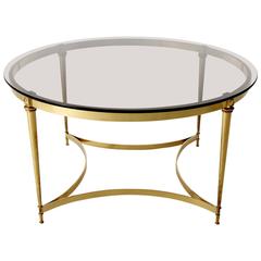 Brass and Glass Cocktail Table, France, 1950
