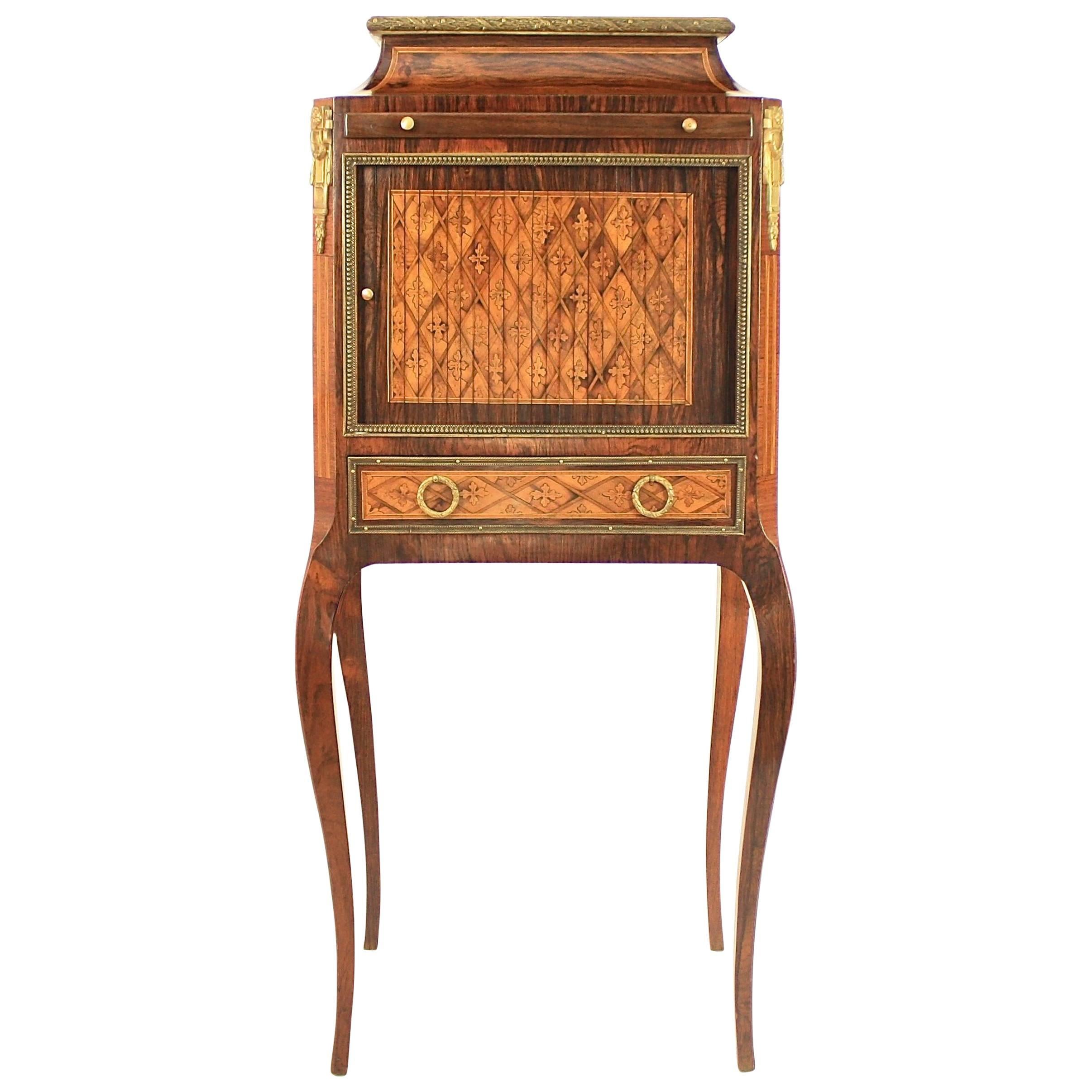 Small 19th Century Cabinet on Stand, in the Manner of L. BOUDIN