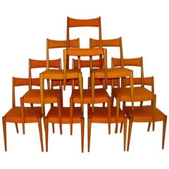 Orange Mid-Century Modern Dining Chair by Anna Luelja Praun, Vienna, 1953 7