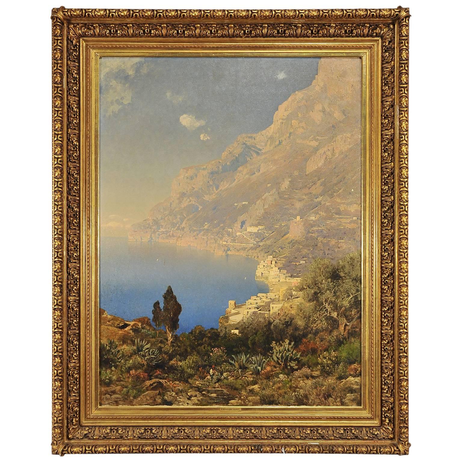 Edmund Berninger "View of Amalfi Coast" For Sale