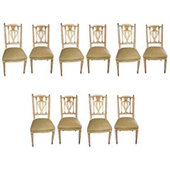Vintage Set of Ten Maison Jansen Dining Chairs