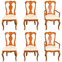 Set of Six Provincial Mahogany Dining Chairs by Henry Link