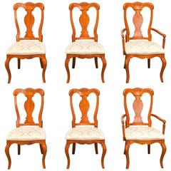 Set of Six Provincial Mahogany Dining Chairs by Henry Link