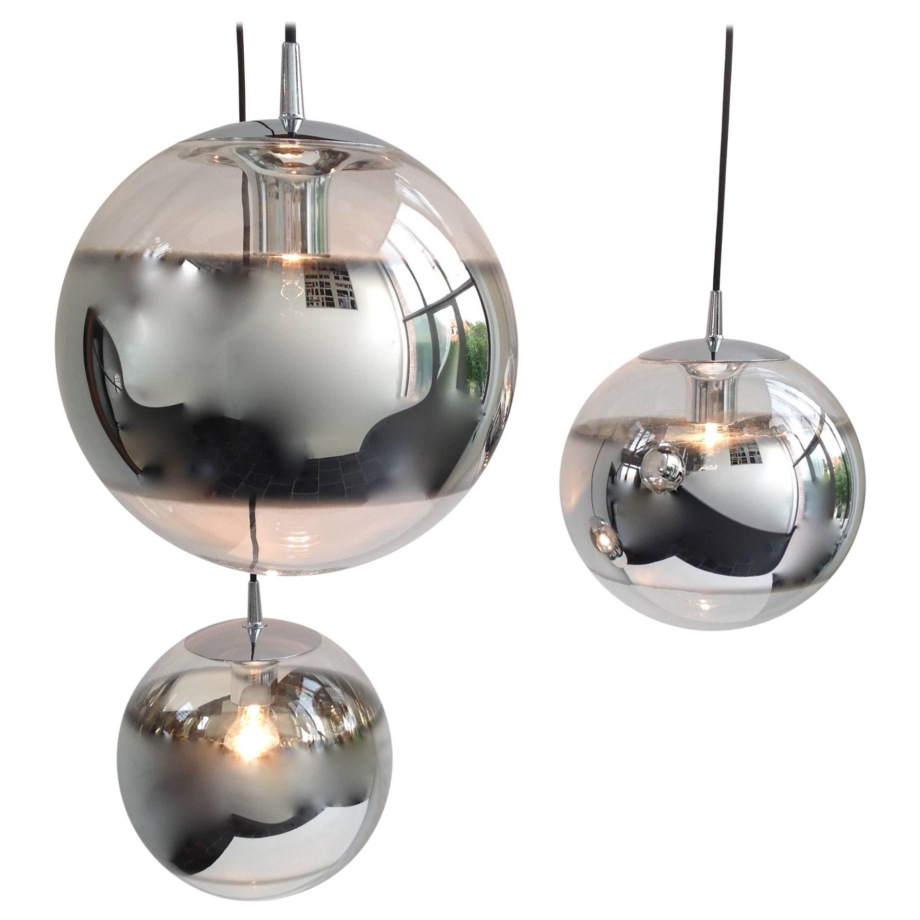 Three Amazing Glass Globes with Integrated Mirror, Anno, 1960 For Sale
