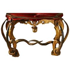 Waterbuck Console with Genuine Cow Leather and Bronze Bell 8