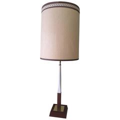 Mid-Century Teak, Brass and Enamel Table Lamp, circa 1960 12