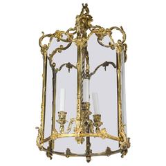 Louis XV Style Six Sided Gilt Bronze Three-Light Lantern 1