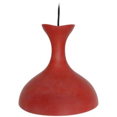 Mid-Century Scandinavian Pendant Light in a Beautiful Old Red Color