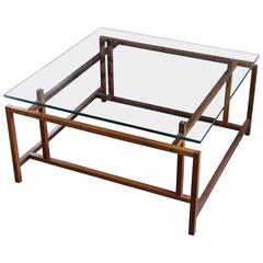 Vintage Rosewood & Glass Coffee Cocktail Table by Henning Norgaard for Komfort