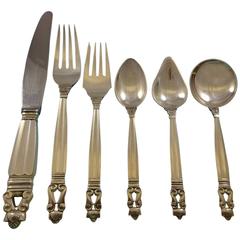 Acorn by Georg Jensen Sterling Silver Flatware Service 12 Dinner Set 74 Pieces 5
