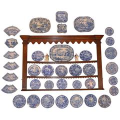 30 Piece Collection of Blue and White Transferware 7