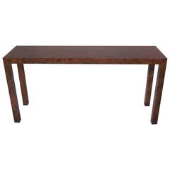 Table console en bois de ronce Widdicomb