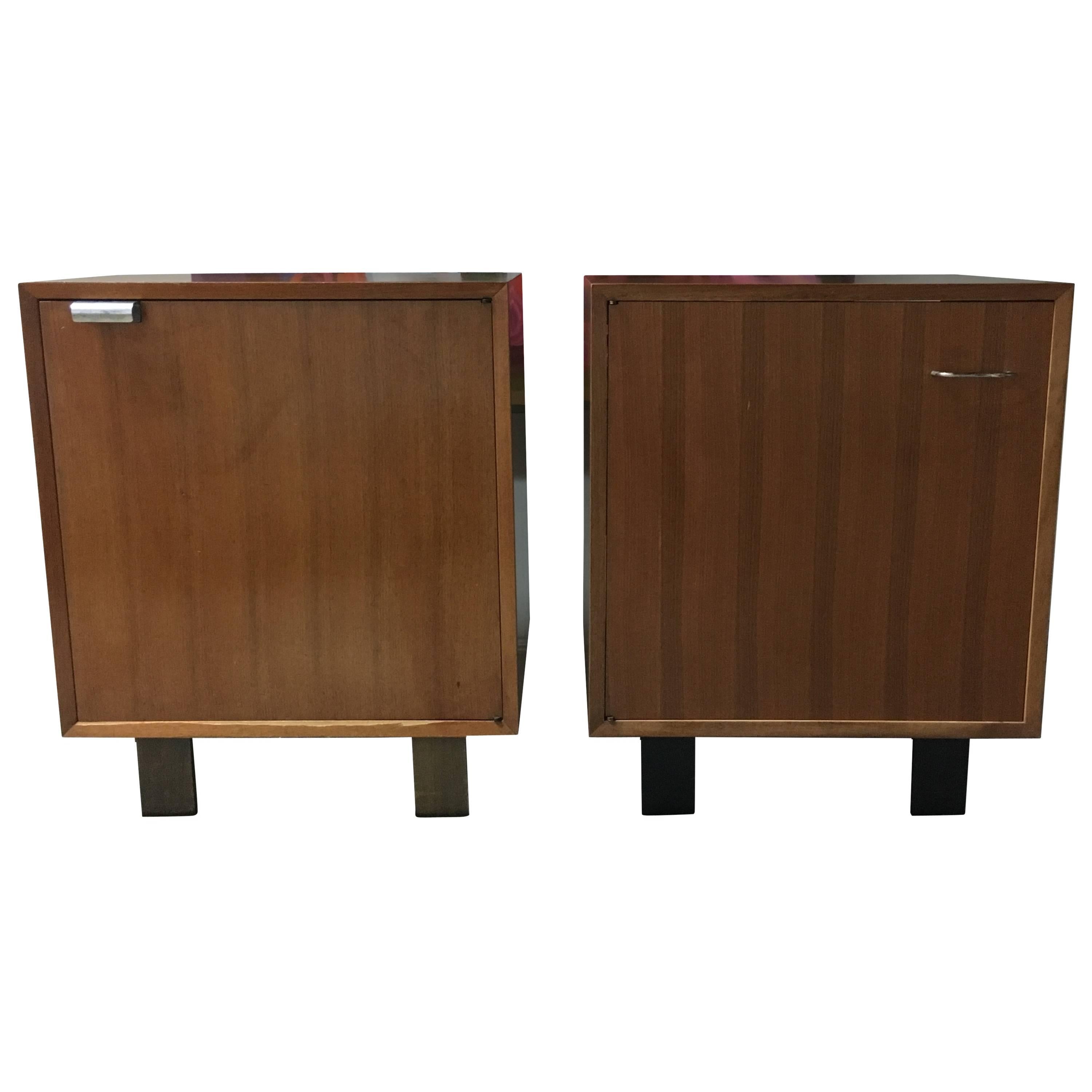 George Nelson Pair of Walnut Cabinets for Herman Miller, 1948