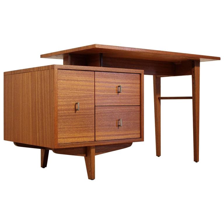 Brown Saltman Mahogany Desk by John Keal at 1stdibs