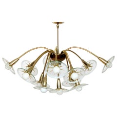 Claremont Sunburst Twelve Arm Chandelier from Lightolier , 1955 , USA