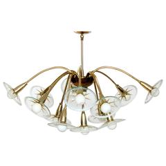 Claremont Sunburst Twelve Arms Chandelier from Lightolier, 1955, USA 9