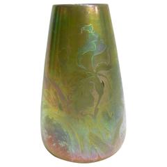 Clément Massier, an Art Nouveau Earthenware Vase, Signed