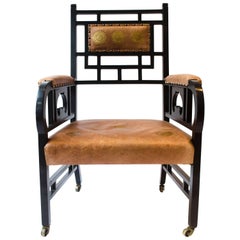  E W Godwin. Probably made by William Watt. A Rare Anglo-Japanese Armchair.