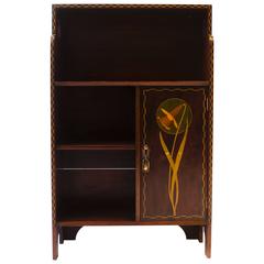 Shapland and Petter Walnut Bookcase with Daffodil Inlays after MH Baillie Scott