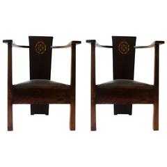 Pair of M H Baillie Scott Arts and Crafts Armchairs 9