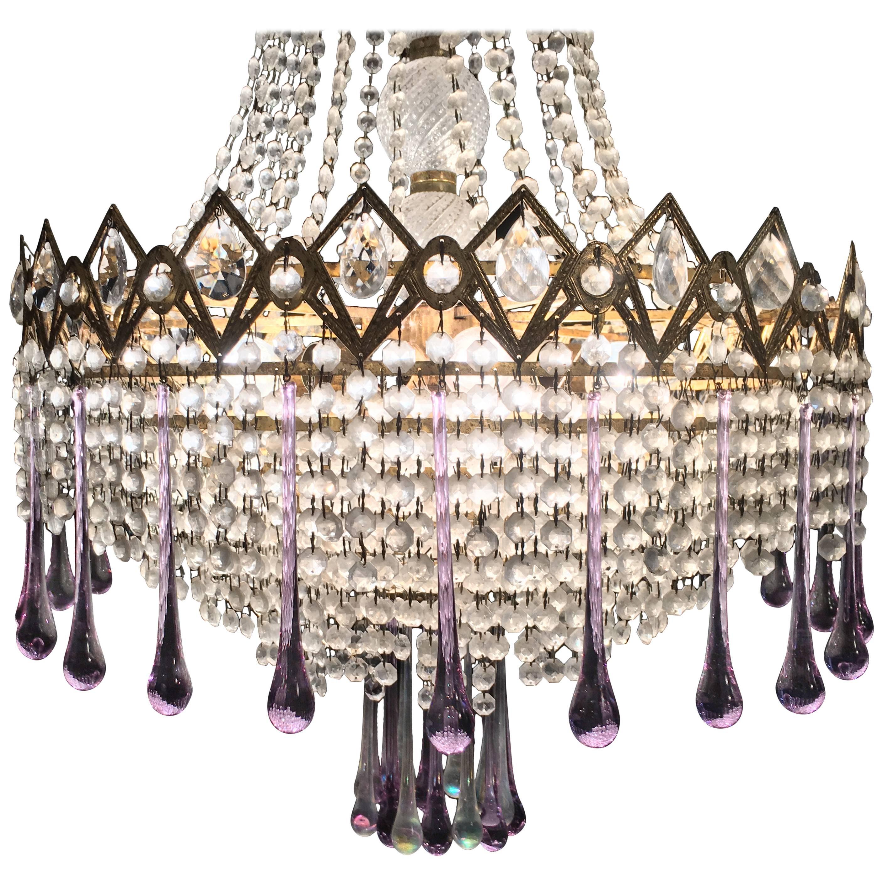 Italian "Queen Sissi" Murano Chandelier, 1980s