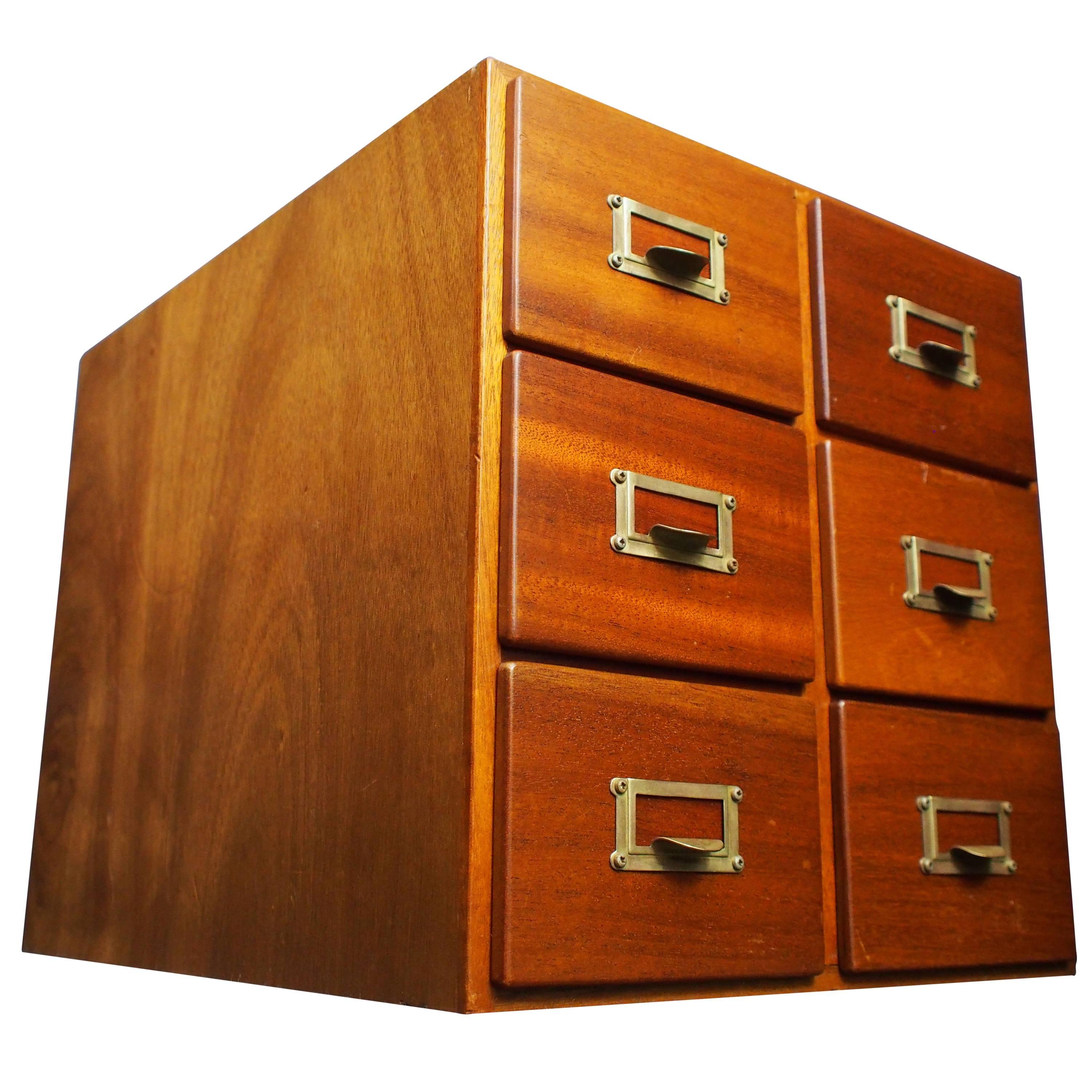 Vintage SixDrawer Index Card Storage at 1stDibs