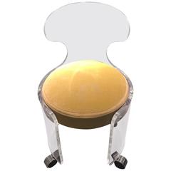 Lucite Vanity Stool by Hill Manufacturing Company