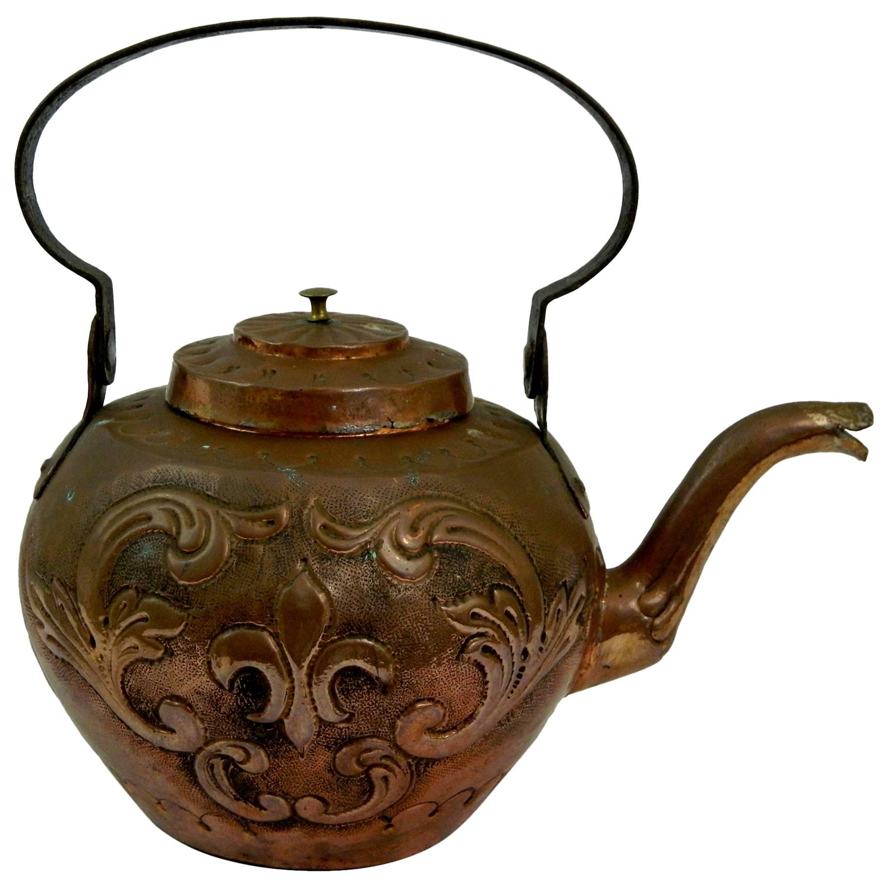French Copper Kettle, 19th Century