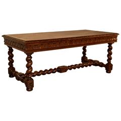 Antique 19th Century French Coffee Table with Single Drawer