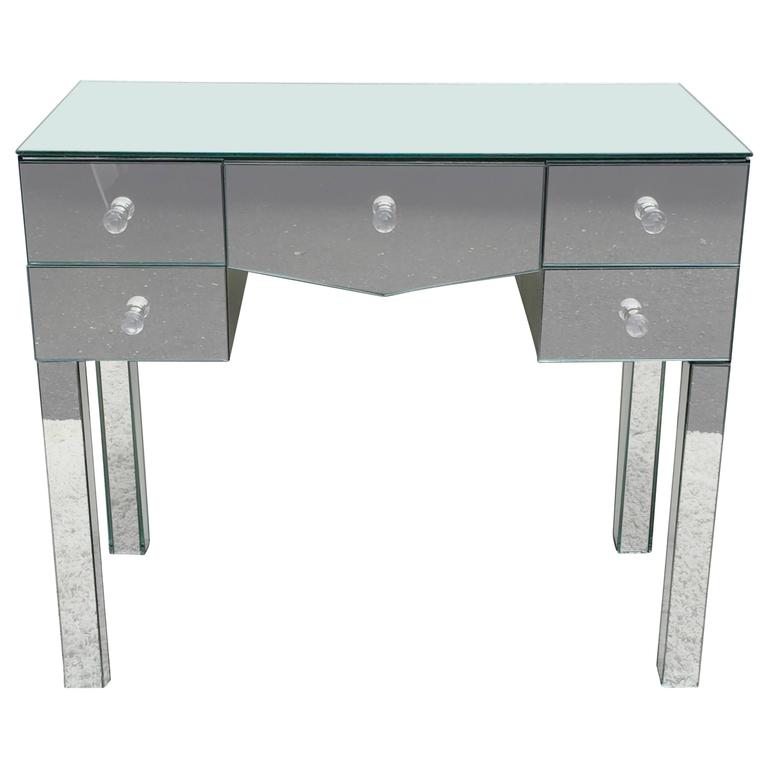 Art Deco/ Hollywood Regency Mirrored Glass Vanity at 1stDibs