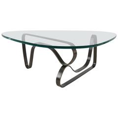 Cast Bronze Cocktail Table with Heavy Glass Top