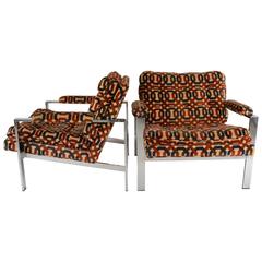 Pair of Vintage Flat Bar Open Armchairs 10
