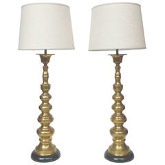 Stiffel Tall Brass Table Lamps