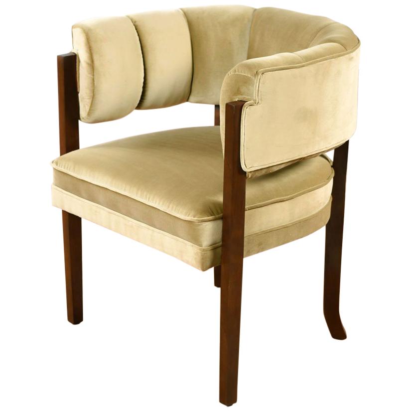 Larry Laslo for Directional Club Chair in New Gold Velvet Upholstery