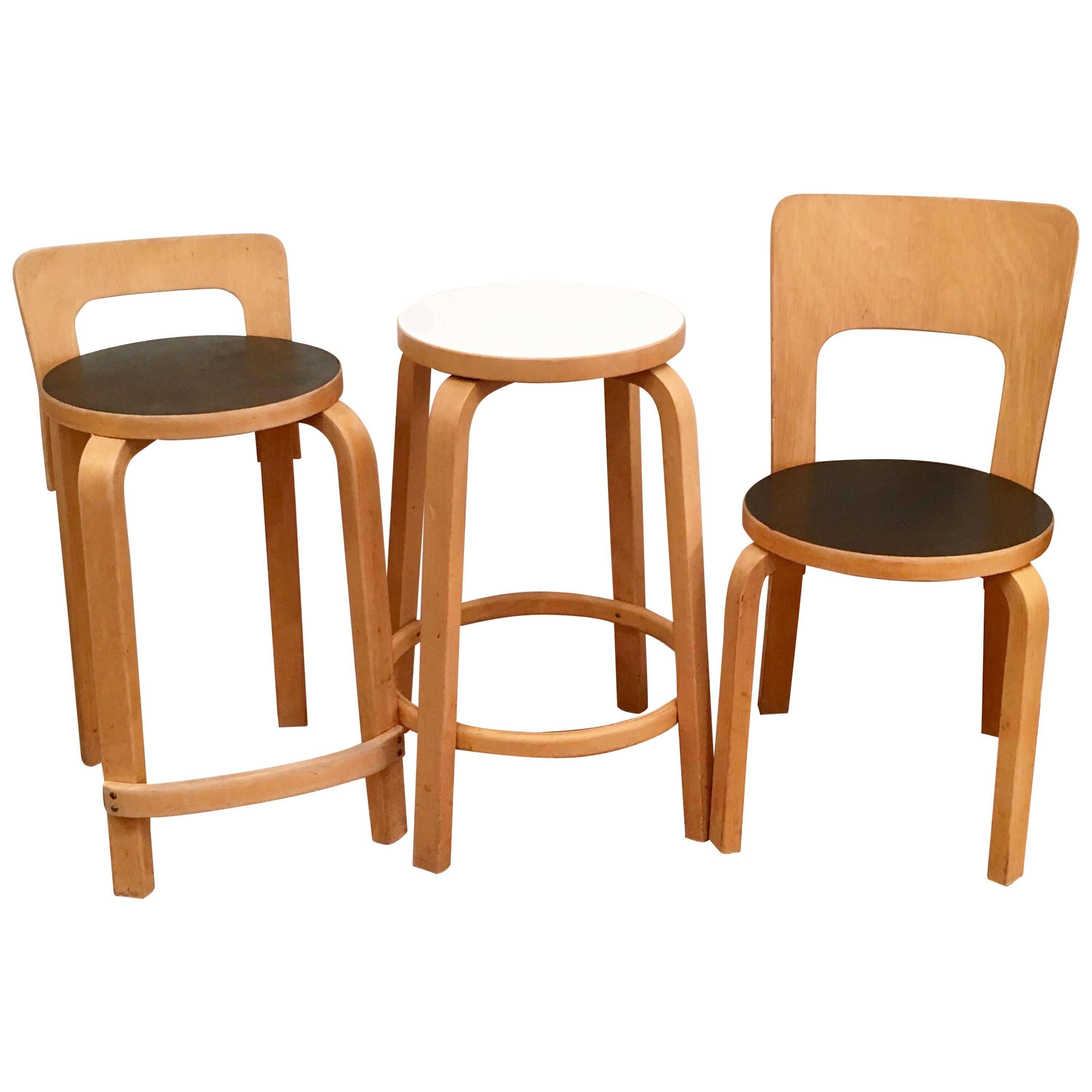 Set of Three Alvar Aalto Seats For Sale
