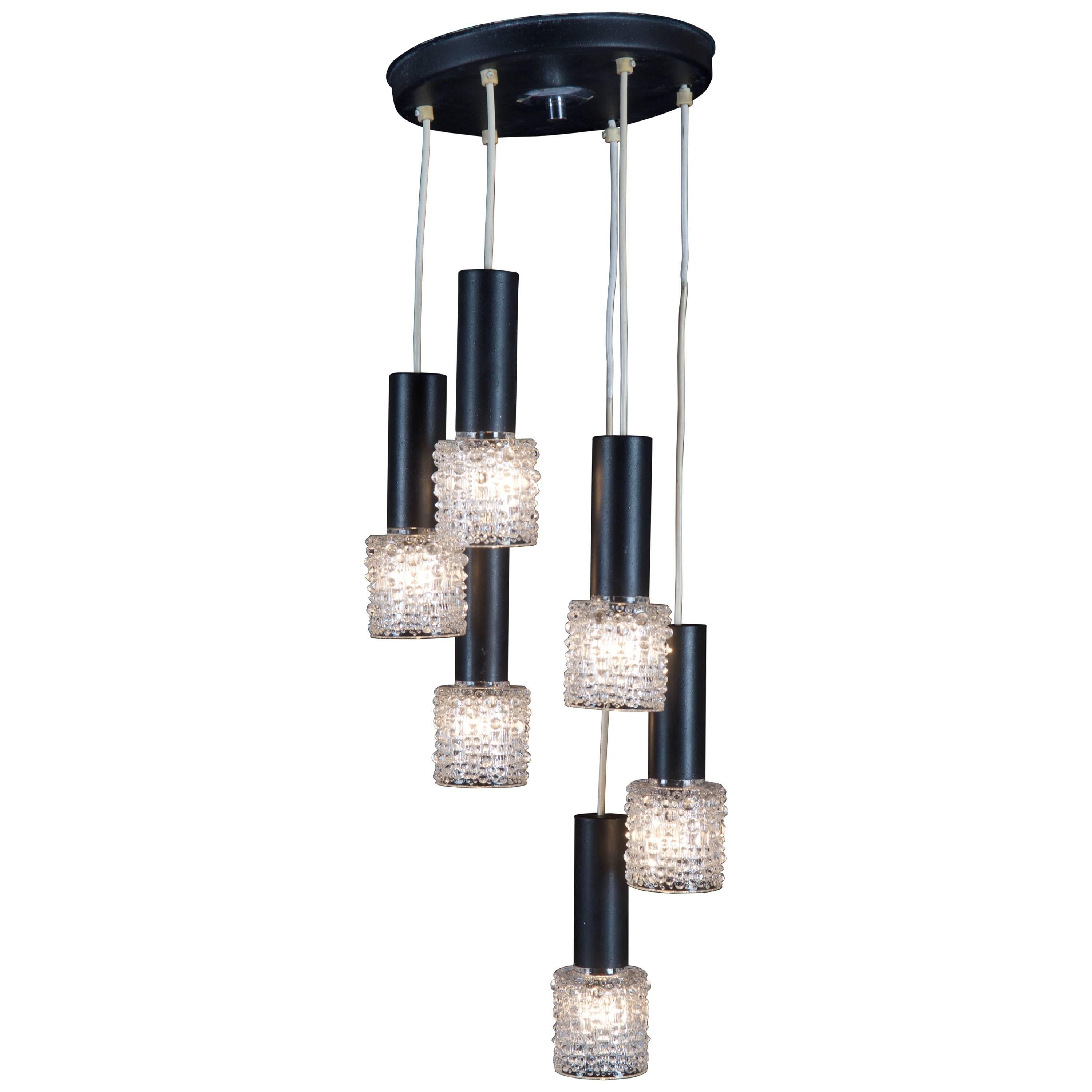 Mid-Century Cascading Ceiling Lamp For Sale