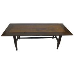 Antique 19th Century Refectory Table Molave and Narra Wood