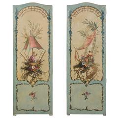 19th Century French Chinoiserie Painted Screen Panels