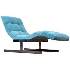 Restored Mid-Century Modern Milo Baughman Style Wave Chaise Longue