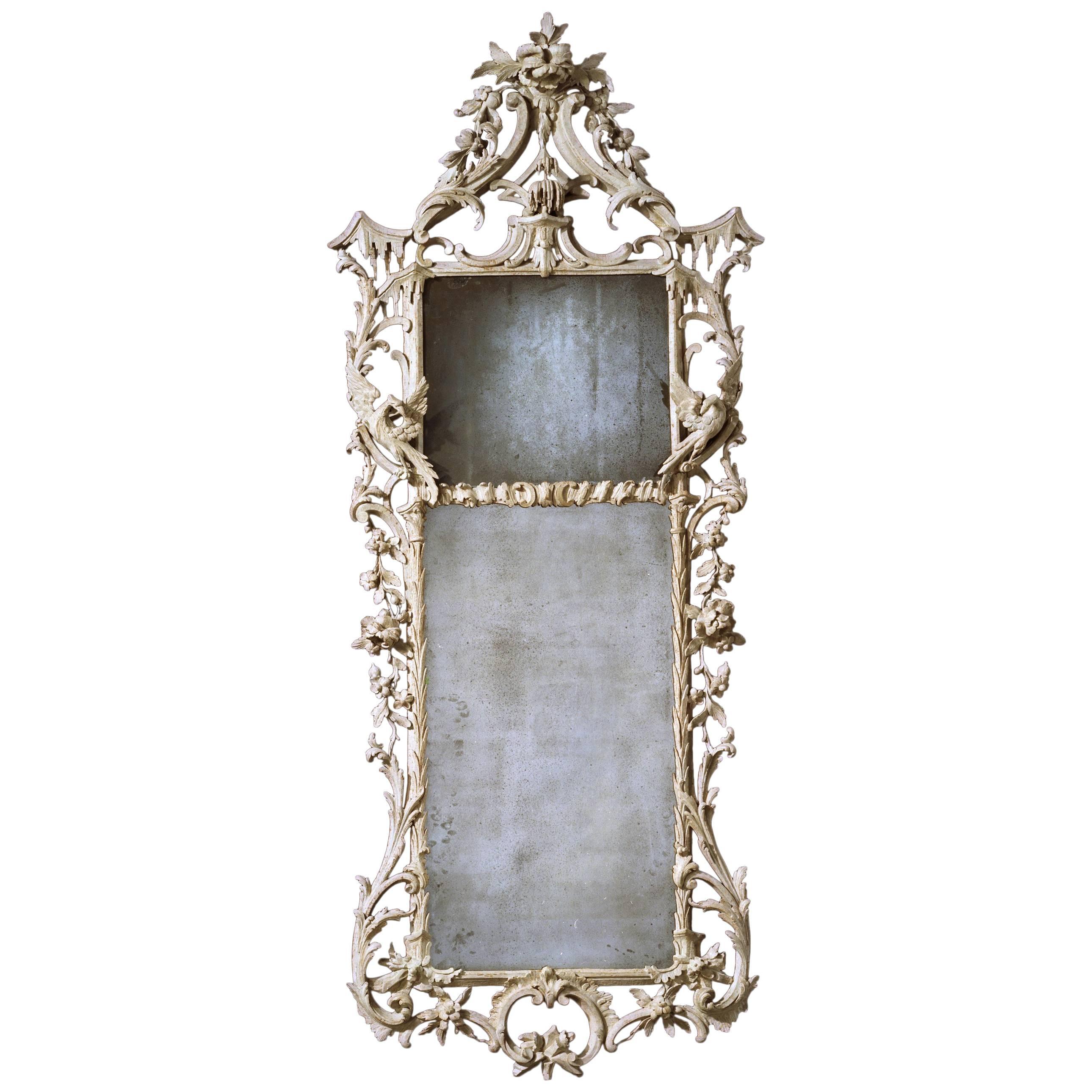 George III White Painted Pier Mirror For Sale