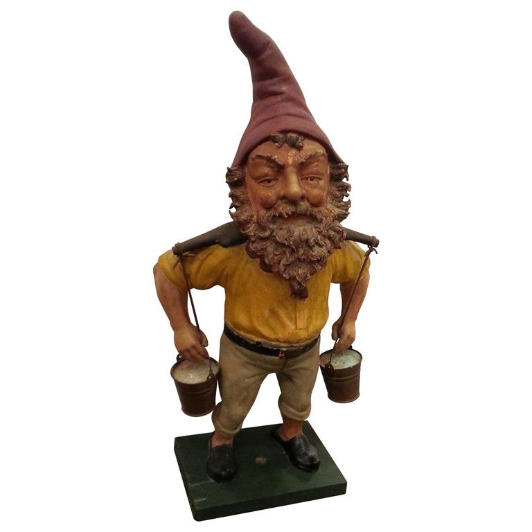 Rare Antique Terracotta Garden Gnome Sculpture At 1stdibs