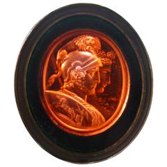 18th Century Glass Intaglio Charles Brown "Mars and Bellona"