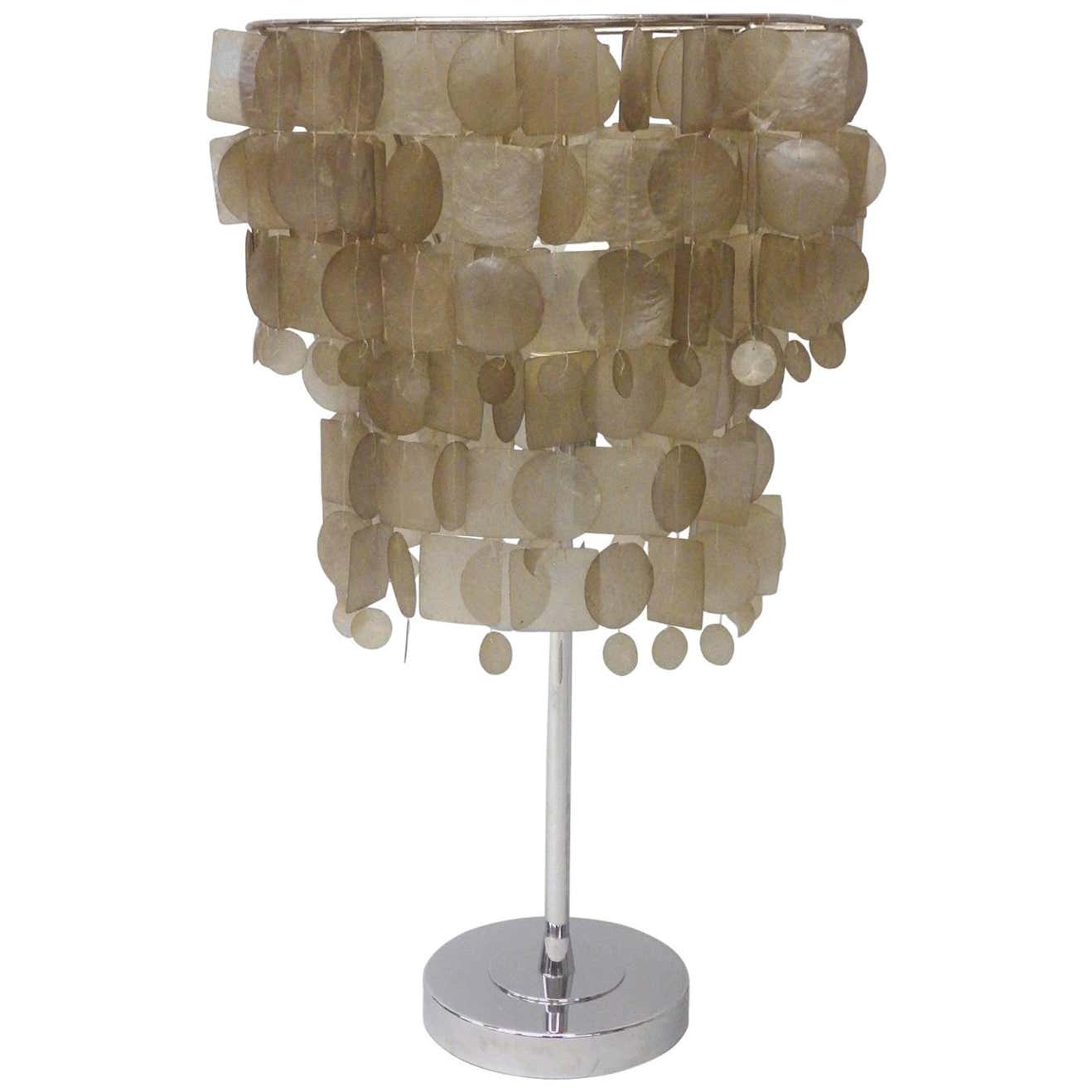 Verner Panton Style Capiz Shell Table Lamp For Sale at 1stDibs | capiz ...
