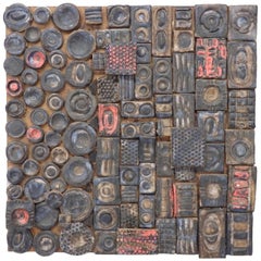 Svea Kline Wheels of Detroit Abstract Pottery Wall Sculpture