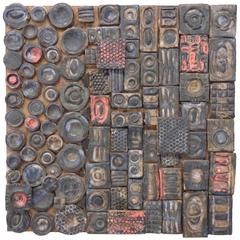 Svea Kline Wheels of Detroit Abstract Pottery Wall Sculpture 5